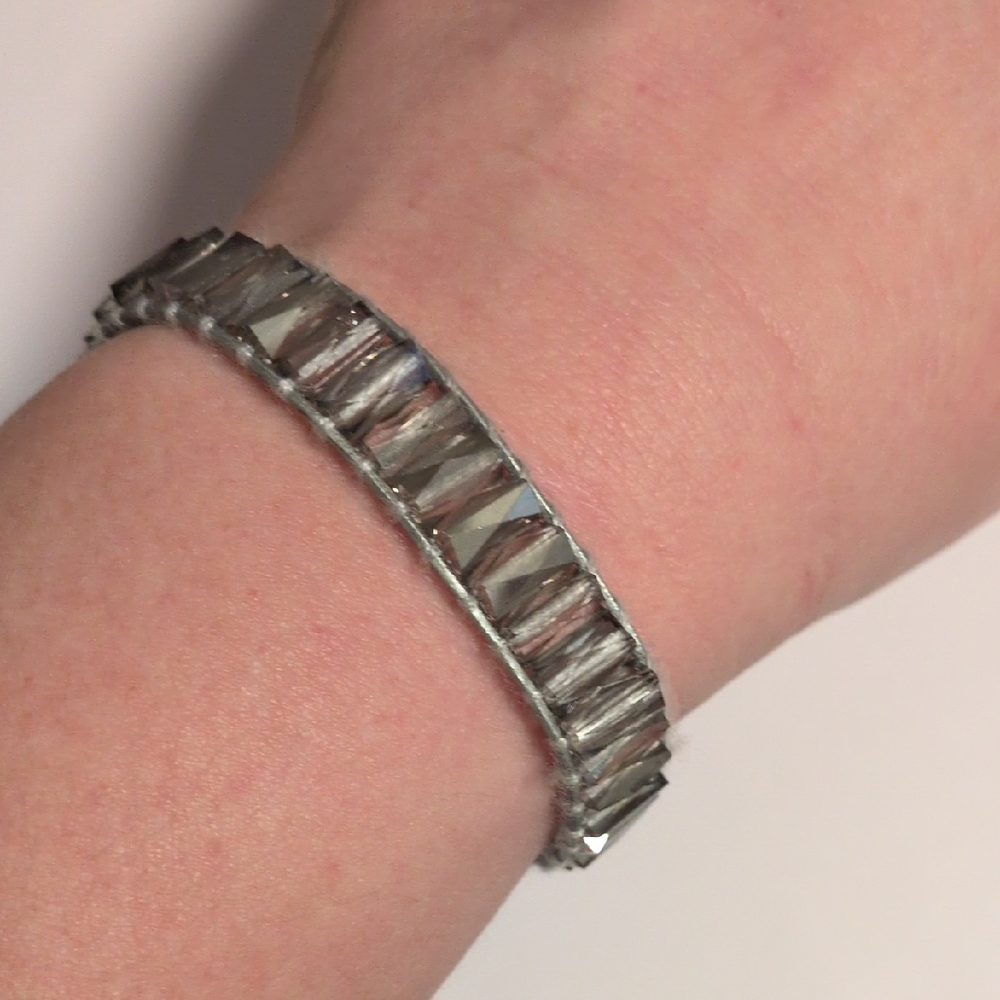 Elegant Silver‎ Crystal Beaded Bracelet
